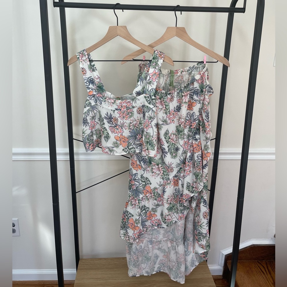 Anthropologie Alana Gunn Two Piece Dress Set Tropical Size Medium